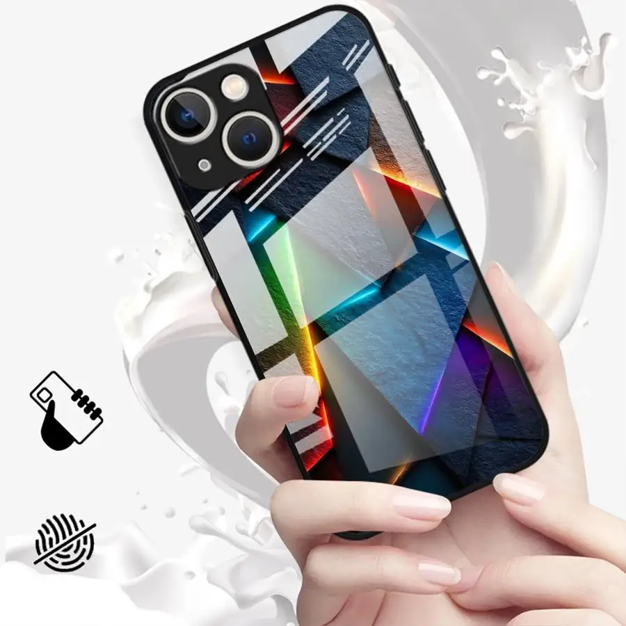 Glass Phone Cover Case for iPhone 17 Pro Max 15 Plus Air XR 12 11 16 13 8 14 Geometric Carbon Fiber - view 6
