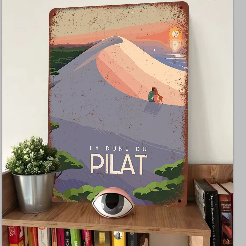 French Pilat Dune Landscape Metal Wall Art Modern Minimalist Home Decor for Living Room Bedroom