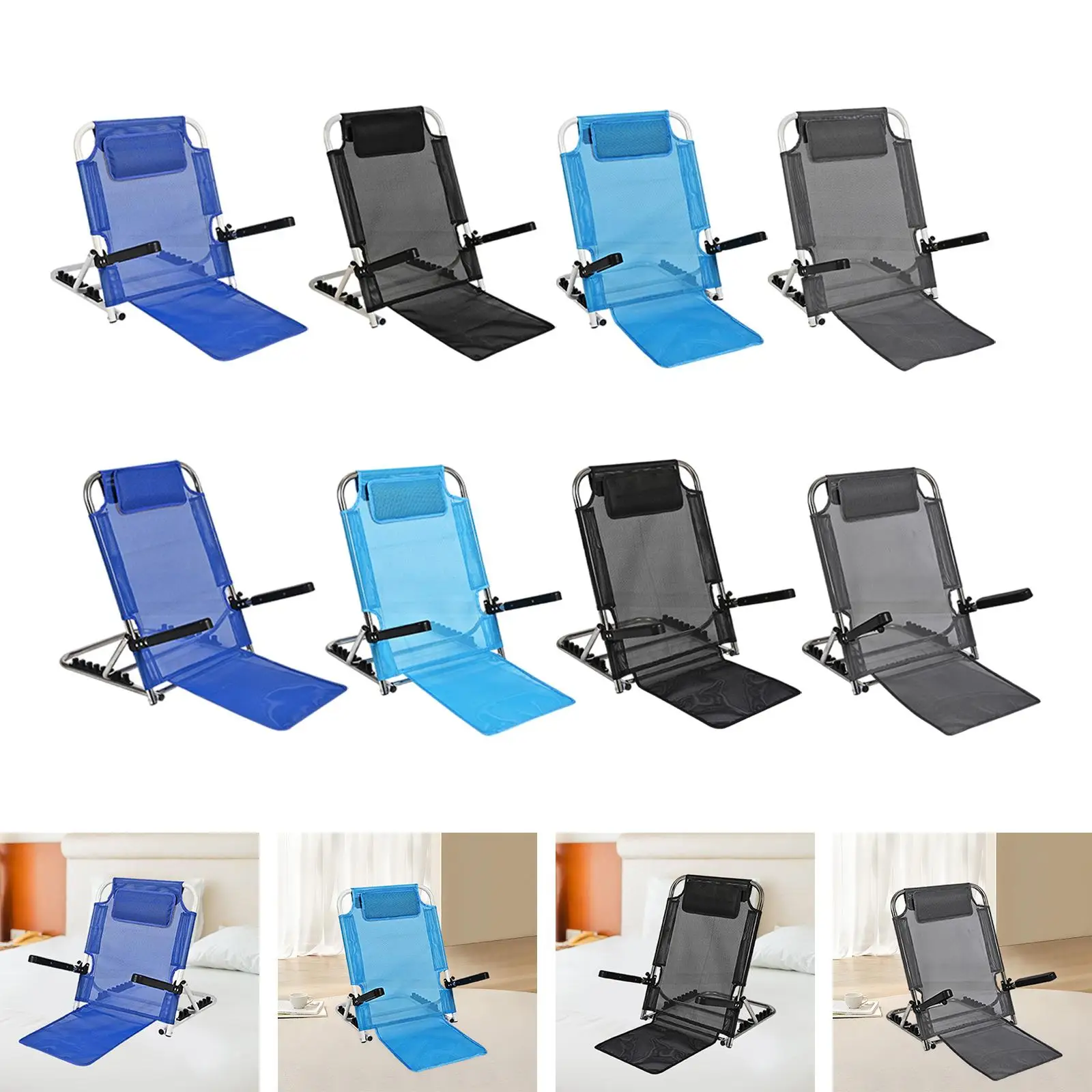 Floor Beach, Chair Beach Chair, Reading Bed Rest Pillow, Adjustable Portable Sit Up Backrest Bed Backrest for Elderly