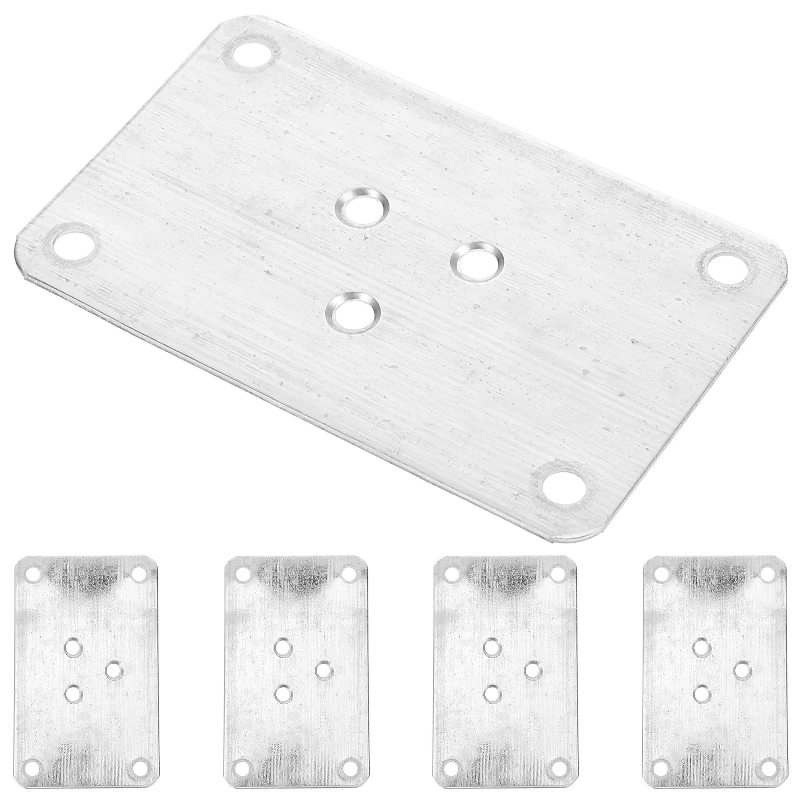 5 Pcs Mounting Plates for Furniture Connecting Piece Table Legs Attachment Seat Silver Iron