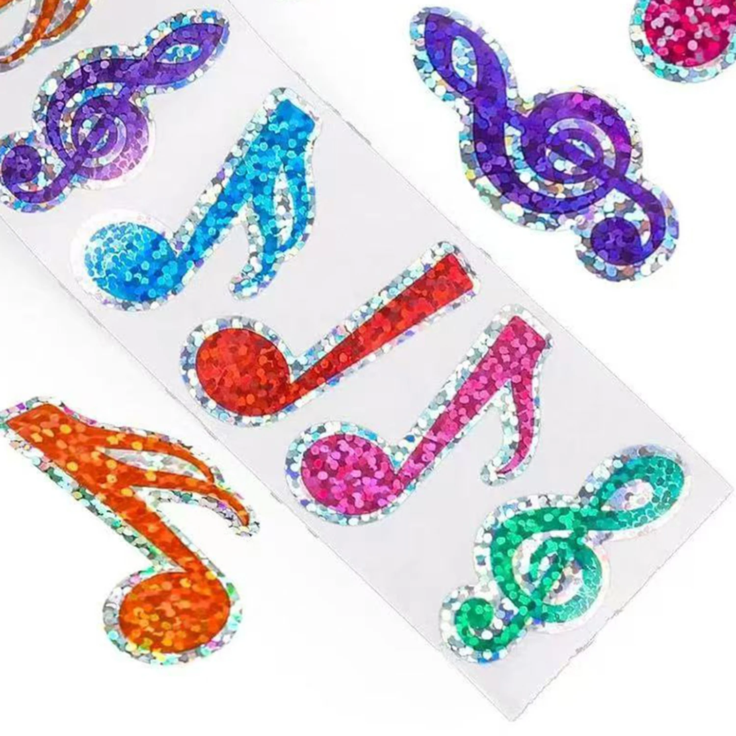 100-500 個グリッターカラフルな音楽記号ステッカーベーキング誕生日パーティーギフトラッピングラベルスクラップブック文具ステッカー