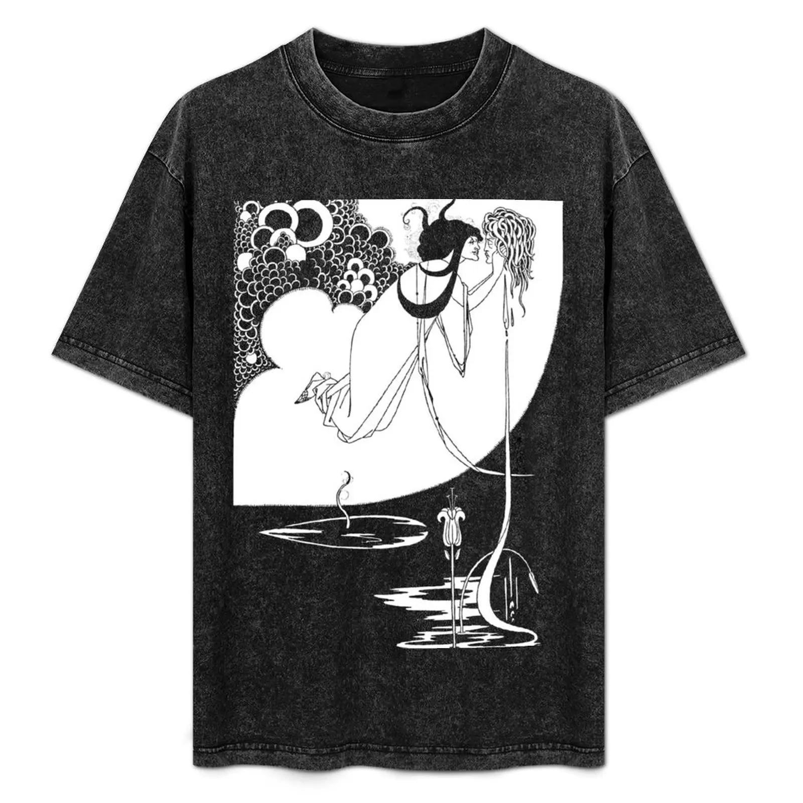 

Enhanced Aubrey Beardsley The Climax 1893 on Black T-Shirt Plus Size All Match Tee Shirt