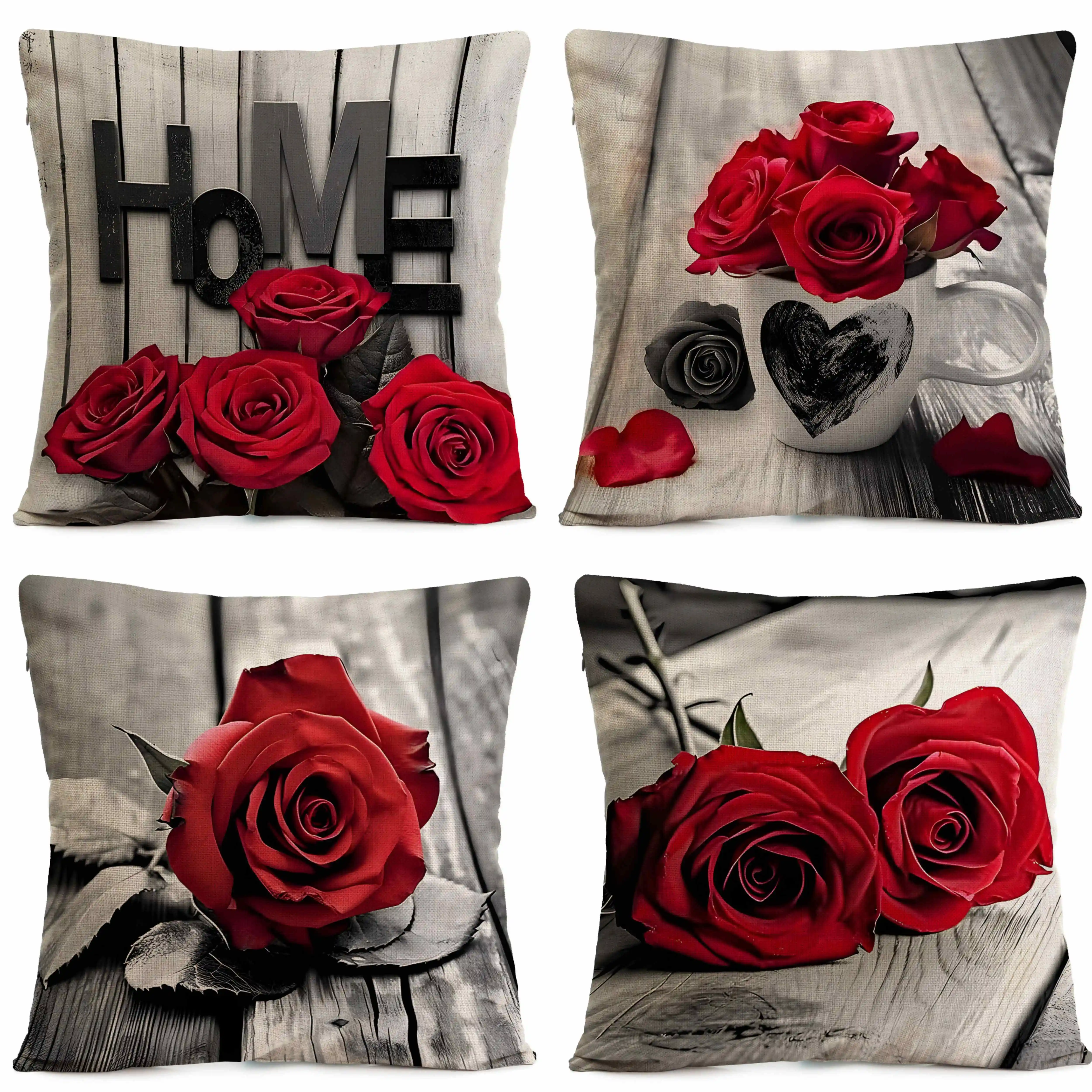 ارتفع نمط وسادة غطاء 18x18 بوصة ديكور المنزل غطاء الوسادة لغرفة المعيشة والهدايا إعطاء دنة آلة غسل سستة إغلاق