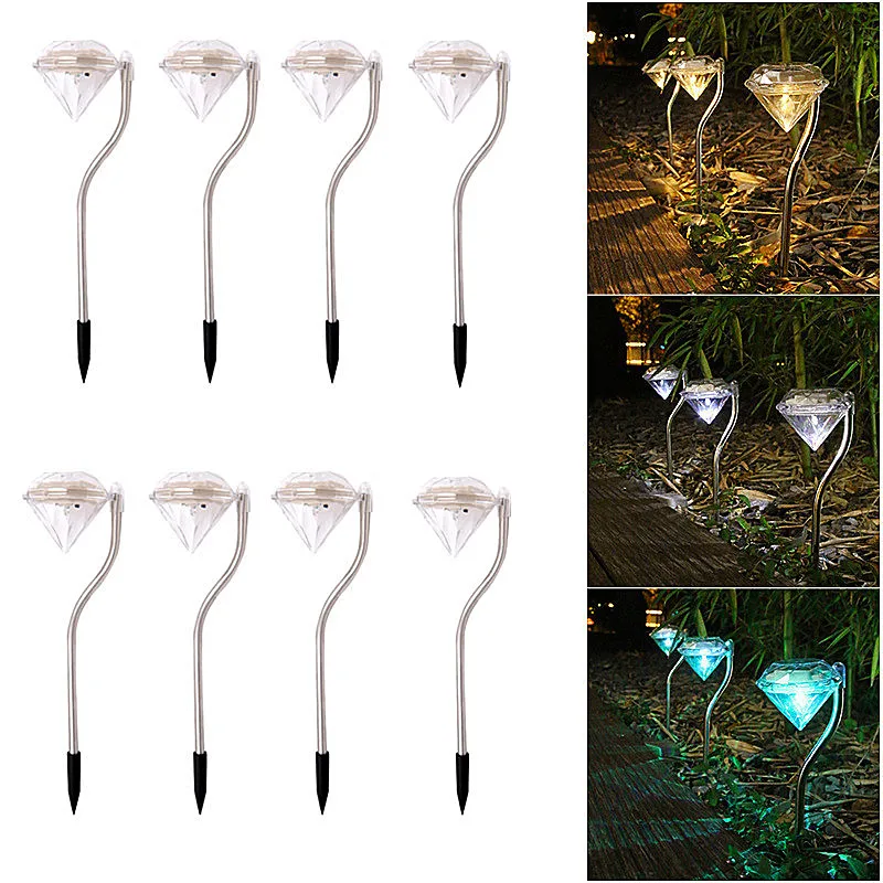 

Solar Led Light Outdoor Diamond Solar Lamp Fairy Garden Light Lawn And Garden Decoration Outdoor Lighting For Pathway Solar Lamp