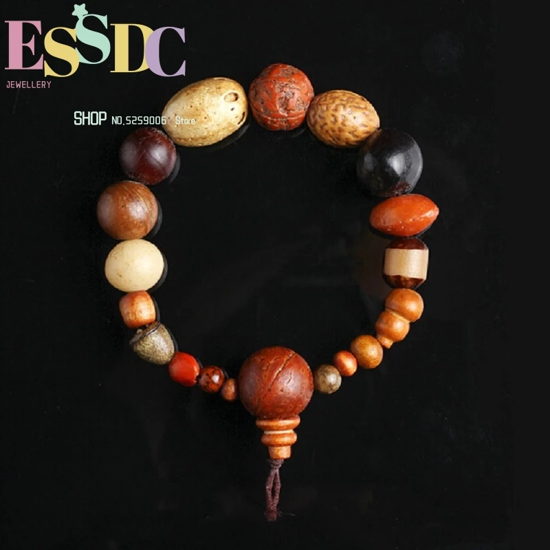 Buddhist Natural Eighteen Bodhi Hand String 18 Seeds Single Circle Burmese DUBAO Zhu Tianzhu Beads Mala Bracelet Wholesale