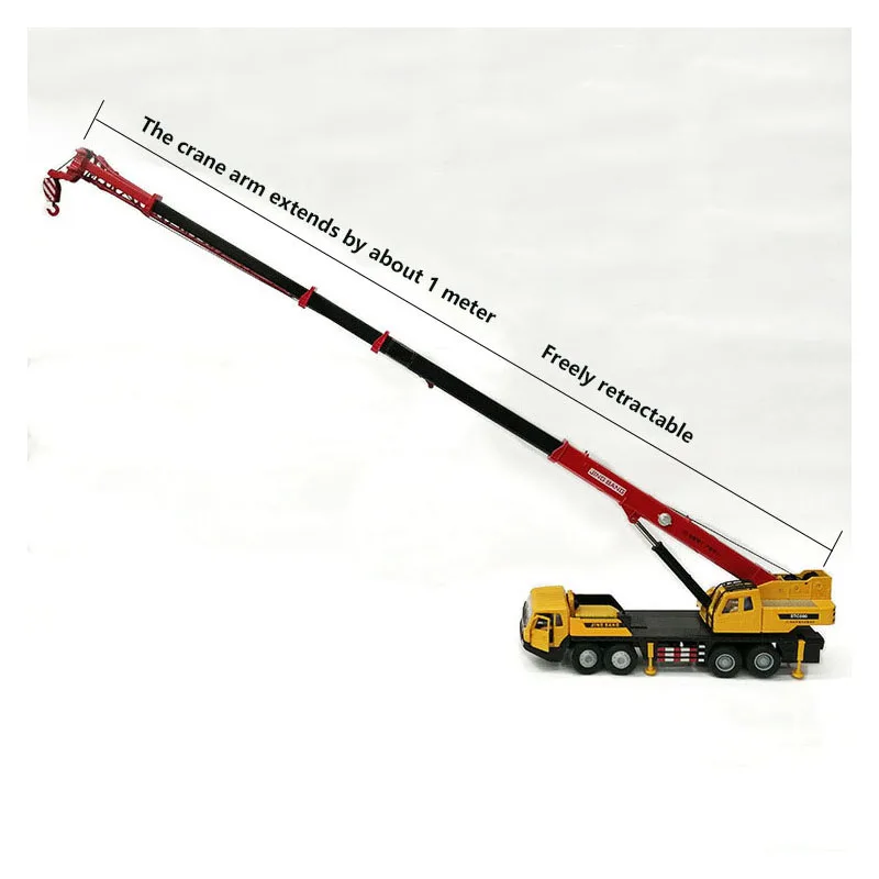 1:50 Large crane toy alloy crane model telescopic folding arm hand simulation engineering vehicle FOR CHILD GIFT
