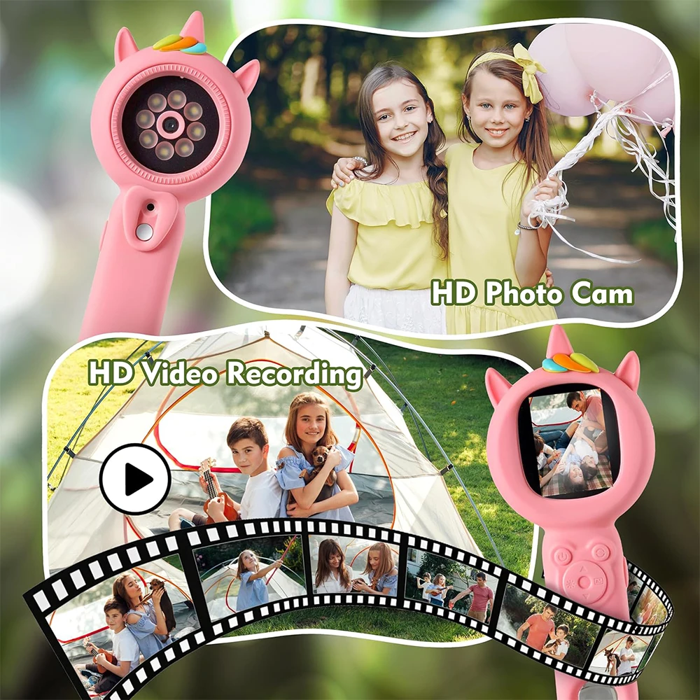 2025 Kids Microscope 1080P HD Mini Pocket Handheld Microscope Dual Camera Toddlers Educational Science Kit Toys Boys Girls Gifts