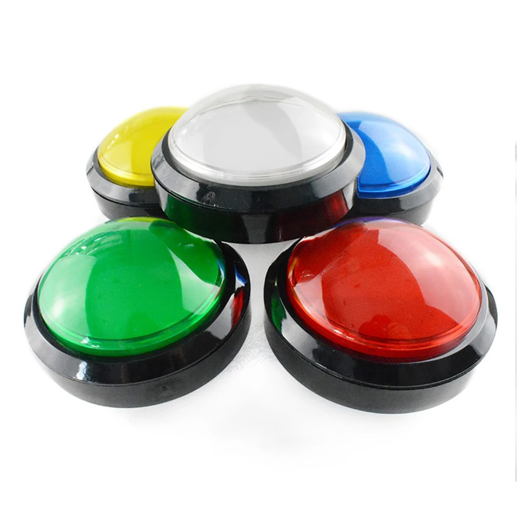 Cheap Price 100MM Convex Surface Domed Round Head Plastic Push Button Arcade Game Console Push Button with DC12 LED Illuminate