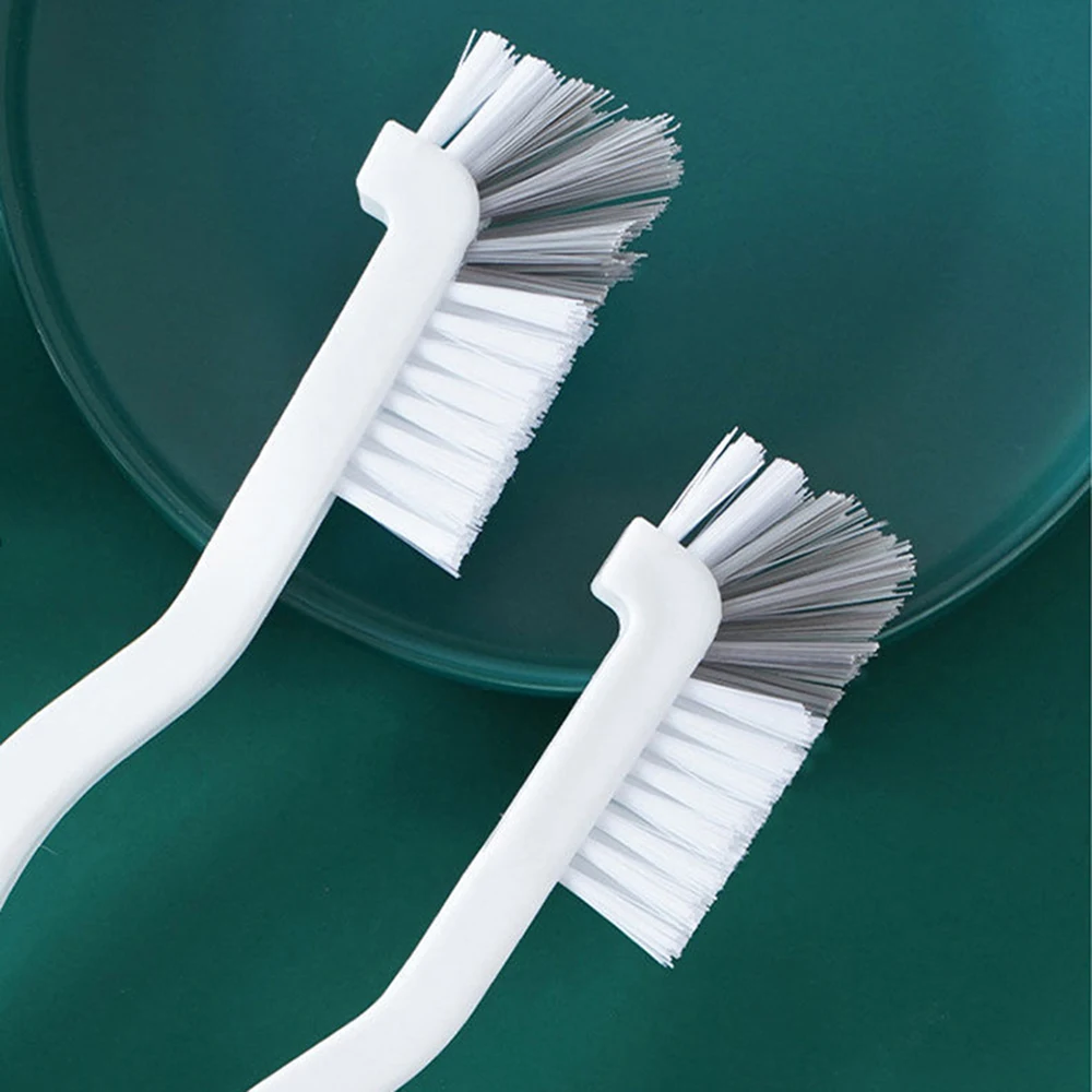 Japanese Style Sink Brush Cleaning Cup Brush with Long Handle Elbow Design Tail Hole Wall Hanging Crevice Cleaning Accessories