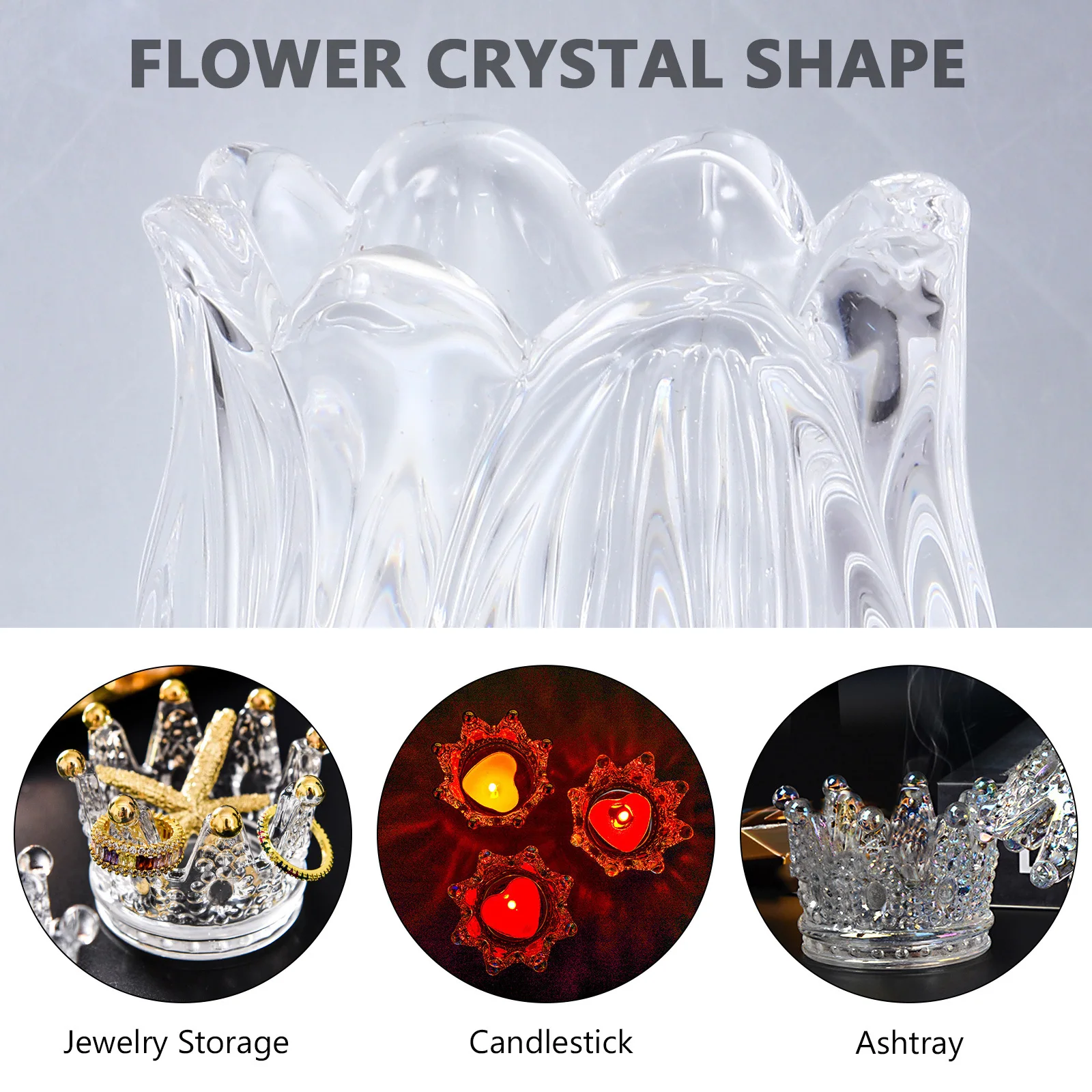 6Pcs Crystal Cup Premium Quality Long Term Use Romantic Dinner Atmosphere Flameless Electronic Votive Tea Light