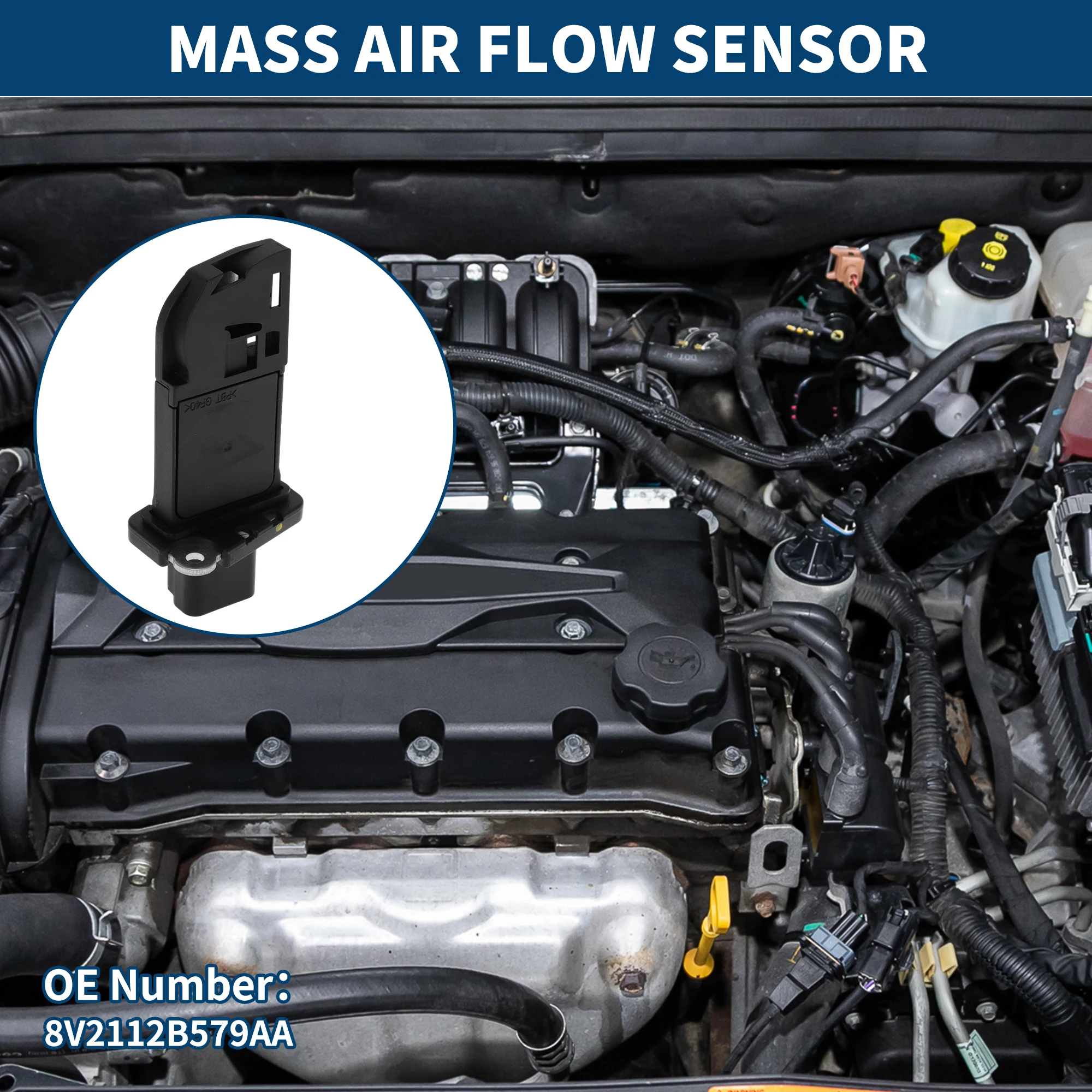 

UXCELL Mass Air Flow Sensor Meter No.8V2112B579AA for Ford Transit 2009-2013 1 Pc