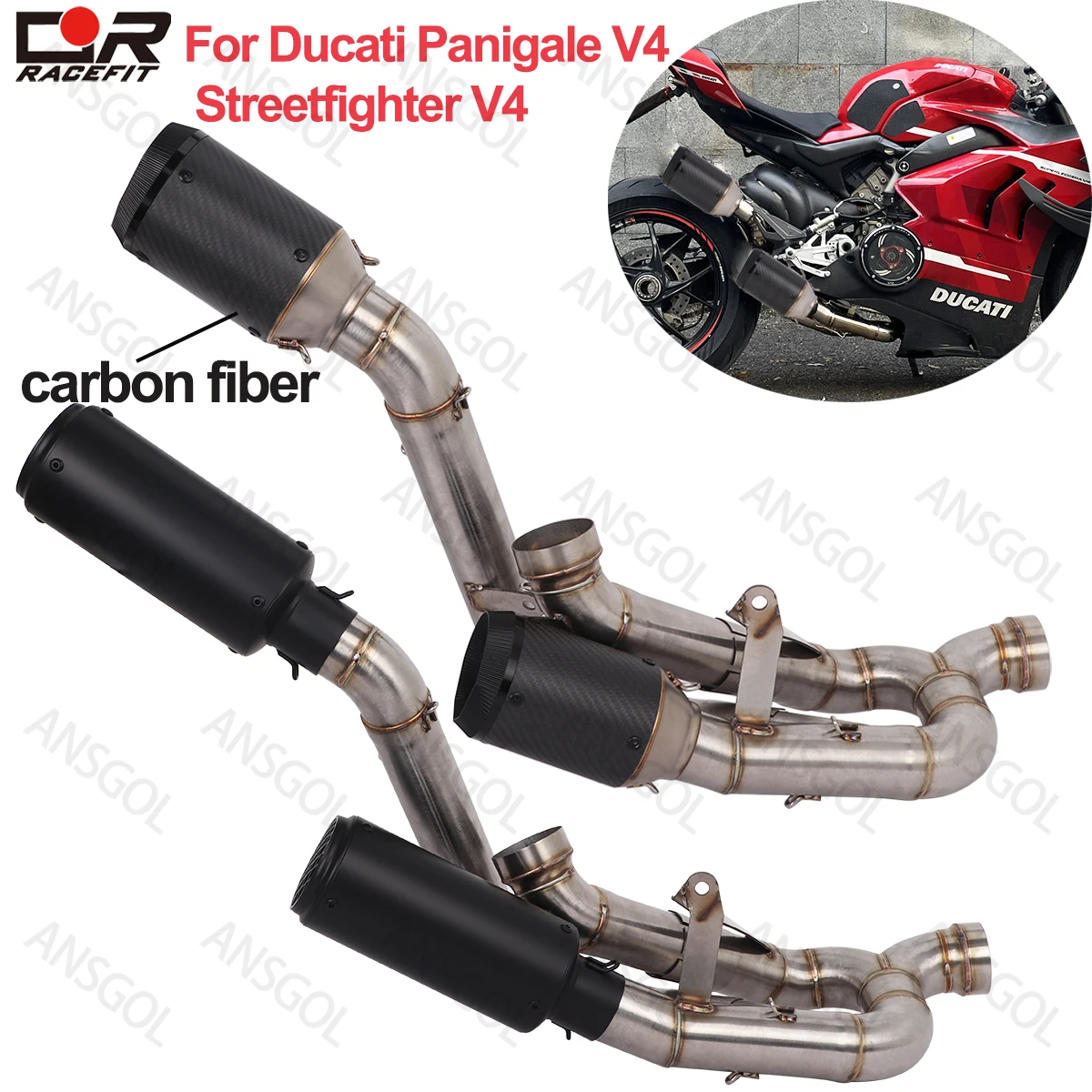 

Полная выхлопная система мотоцикла Midipe для Ducati Panigale V4 V4S Streetfighter V4 Escape Modify Muffler Link Mid Pipe V4 Exhaust