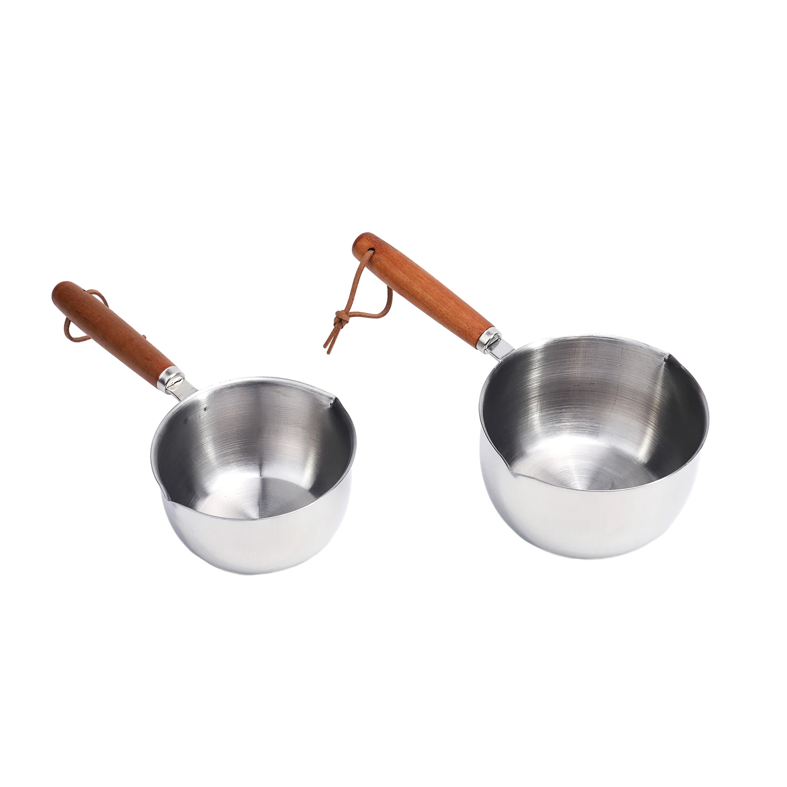 150/300/500ML Stainless Steel Oil Pot With Wooden Handle Mini Soup Milk Pot Scalding-proof Kitchen Tool Cook Accessories