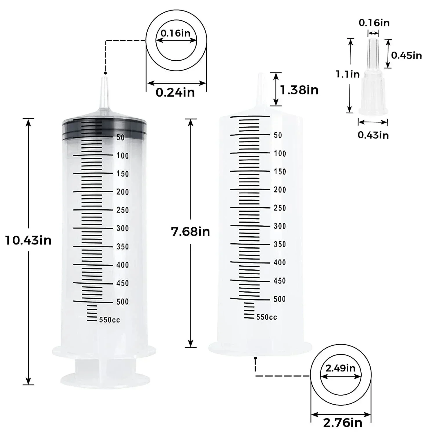 Ink Big Tube 500/350/250/100/60ml Seringue Seringa Syringe Capacity Syringes Large Measuring Pump Pets Feeding Reusable