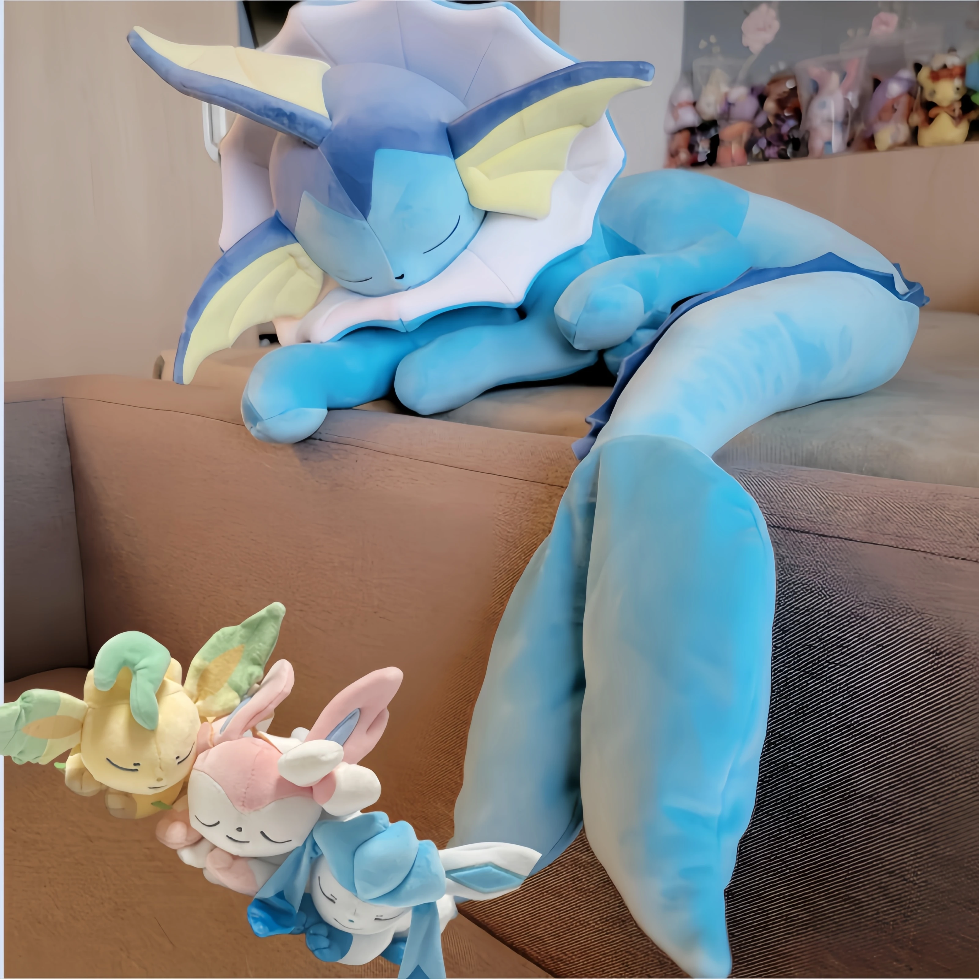 

﻿ Pokemon Pikachu Sleeping Series Vaporeon Soft Plushies Sylveon Leafeon Plush Sprigatito Piplup Stuffed Charizard Peluche Doll