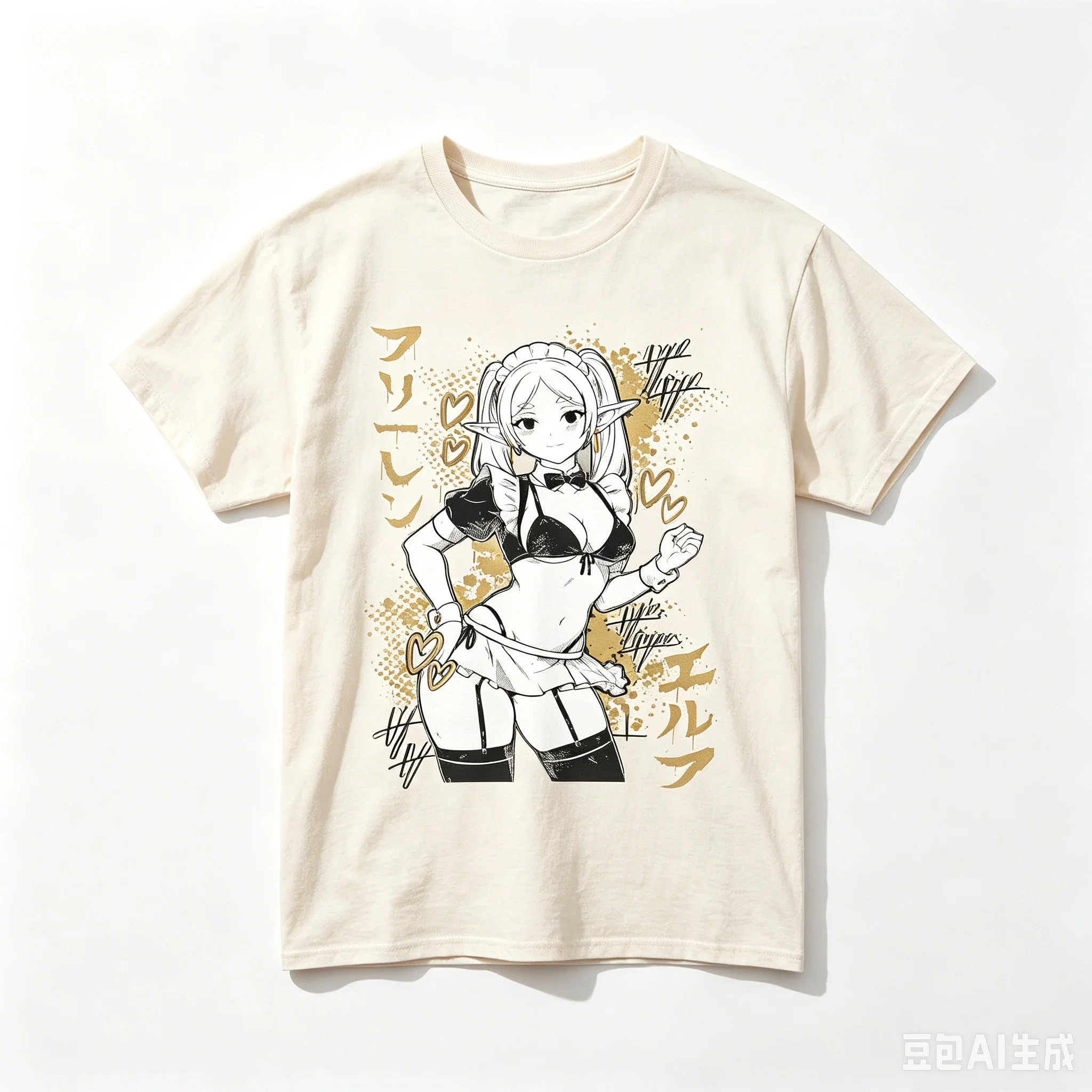Camiseta Negra Oversize de Alg - Frieren Anime Merchandise reseña y precio