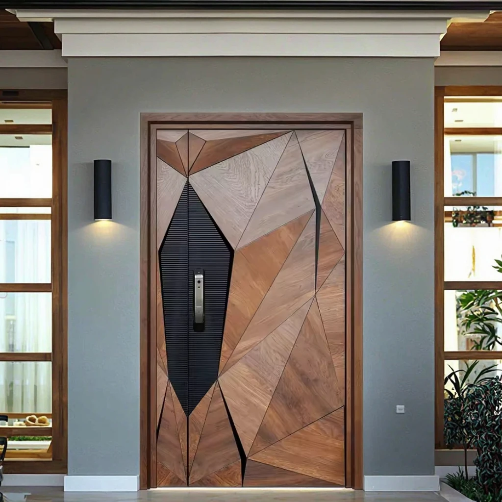 고품질 중국산 금속 현관문, 방탄 및 허리케인 충격 방지 기능으로 가정 안전 보장