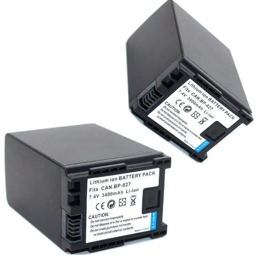 

2 шт. 3400 мАч BP-827 аккумулятор для Panasonic BP-808/BP-809/BP-819 и для видеокамер Canon S30/M40, литий-ионная аккумуляторная батарея большой емкости
