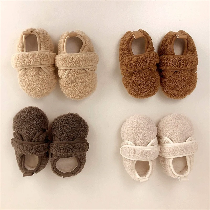 

Baby Girls Winter Boots Infant Shoes Warm Plush Children Princess Shoes Soft Soled Non Slip Toddler Kids First Walking Shoes