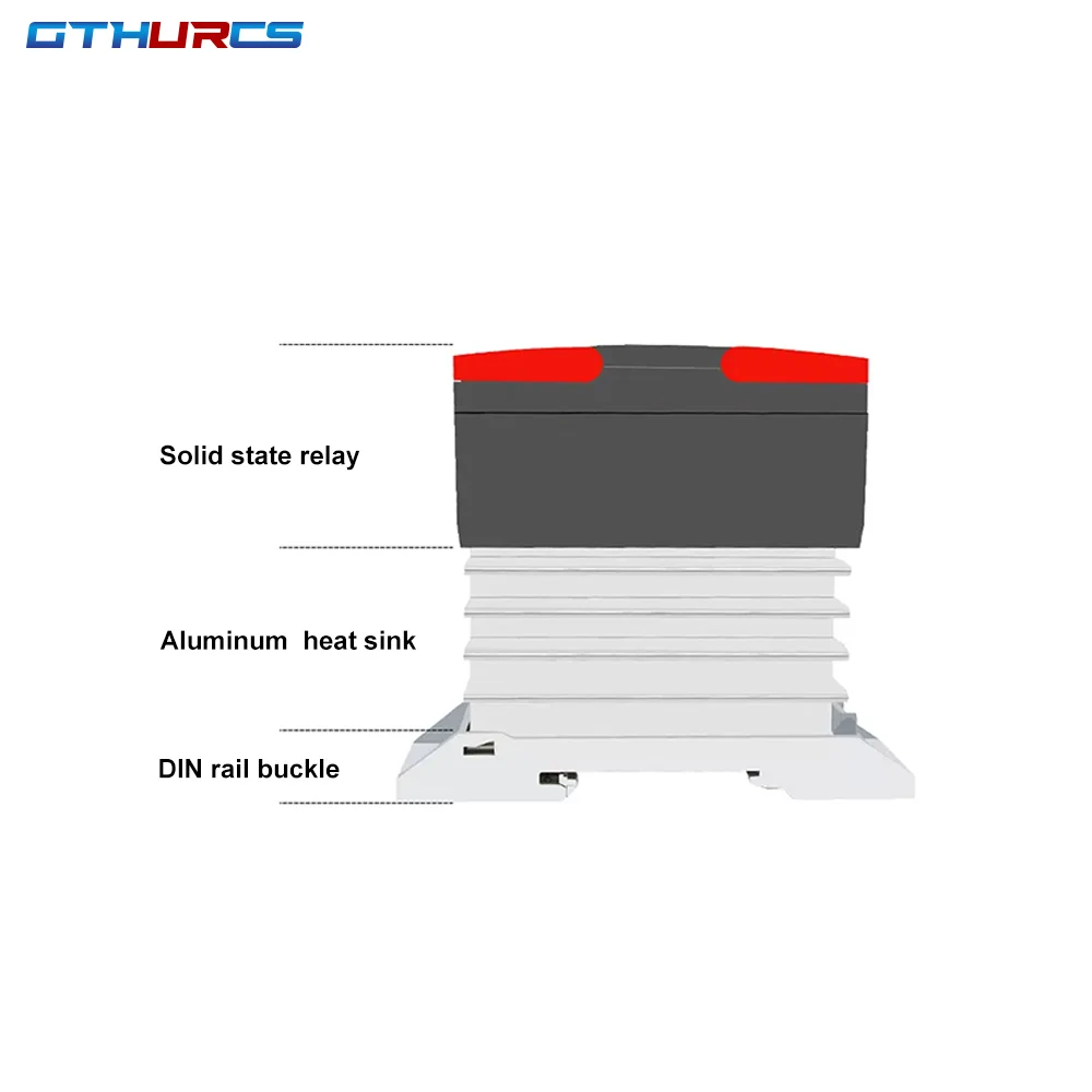 Solid State Relay Din Rail with Radiator SSR 25DA 40DA 60DA DC Control AC Single Phase SSR DA