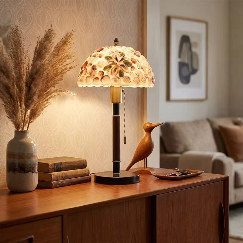 Ocean Shell Design LED Floor Lamps Villa Living Room Sofa Luminaires Hotel Dresser Homestay Indoor Decoration Glass Stand Lights