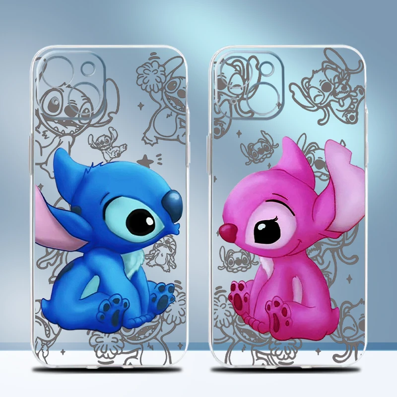 ดิสนีย์น่ารักStitch Badyเคสโทรศัพท์สําหรับiPhone 15 14 13 12 11 Pro Max Mini SE2 6 6S 7 8 PlusซิลิโคนเหลวกลับFunda