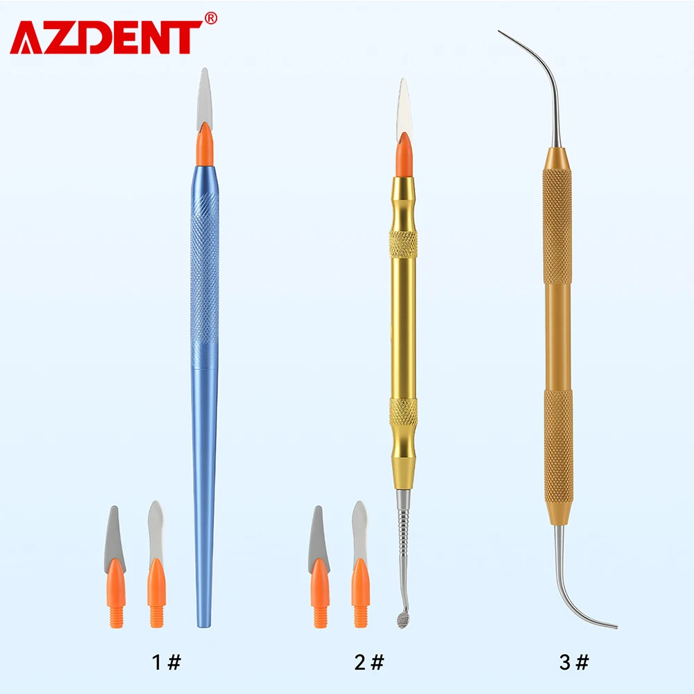 

1pc AZDENT Dentist Sculpture Knife Wax Carving Tools Porcelain Mixing Spatula Knife Blade Dental Lab Tool