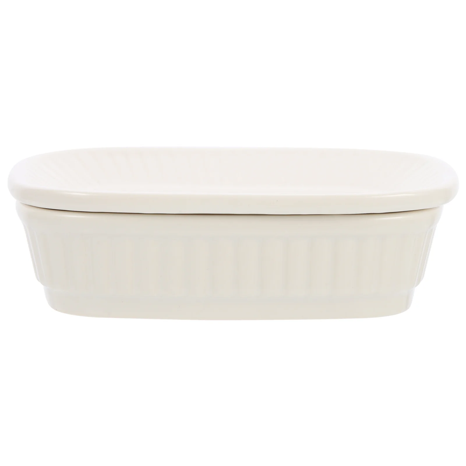 

Minimalist Ceramic Soap Dish with Drain Holes Self Drying Soap Plate for Bathroom Shower Sink Organizer Holder