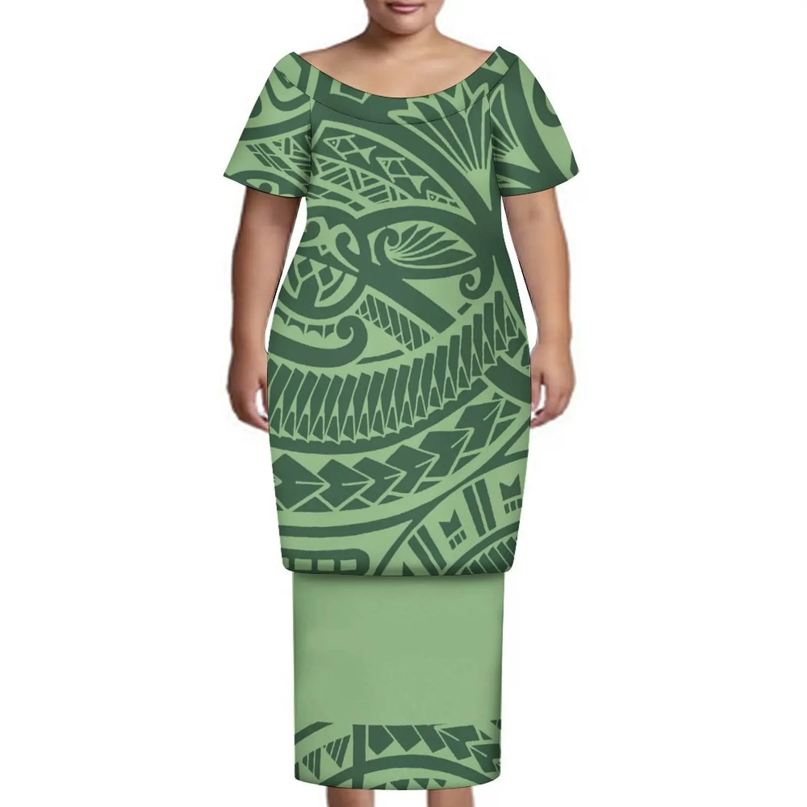 Nouveau Samoan créatif usage quotidien imprimé fleuri femmes Puletasi hauts et robes longues robes de fête de Festival polynésien