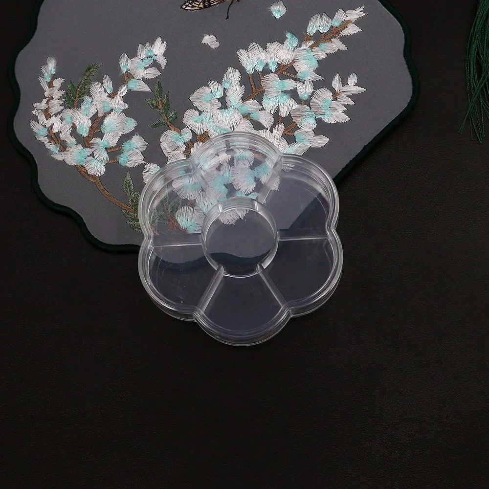 

Practical Convenient Transparent Plastic Compartmentalized Jewelry Box Plum Blossom-shaped Storing Necklaces Bracelets Earrings