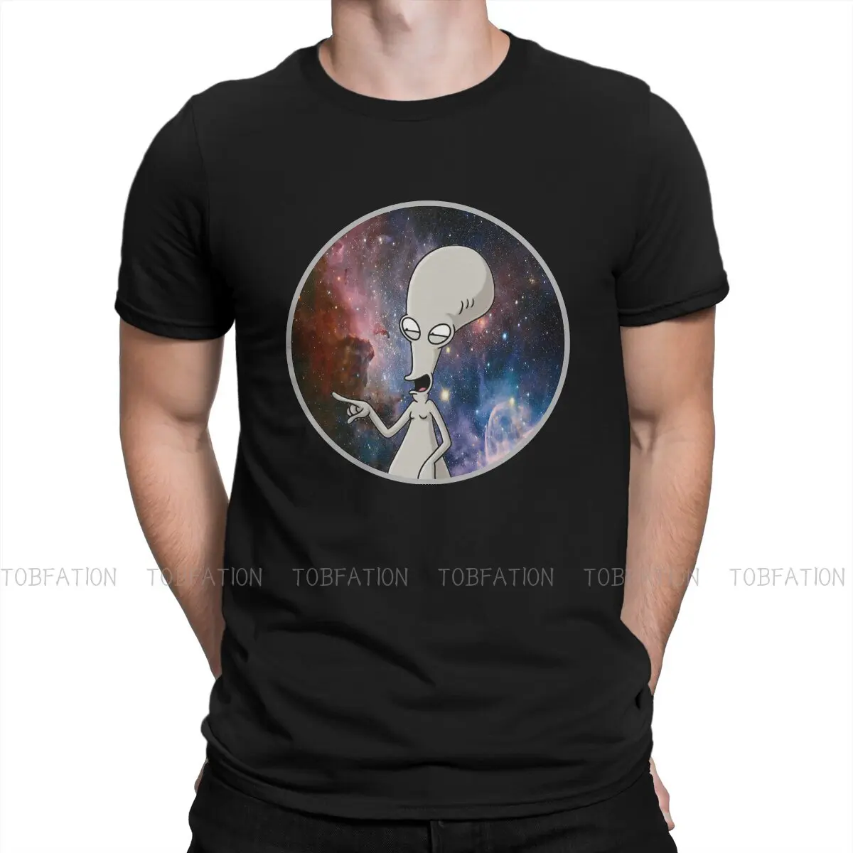 Roger The Americans Roger Alien Cartoon Tshirt Top Cotton Big Size O-Neck Men's Clothes Harajuku Men T shirt