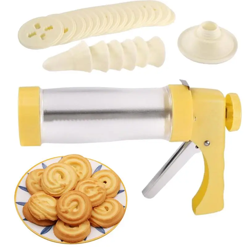 Biscuit Maker Tool Cookie Press Kit With 16 Cookie Press Discs & 6 Icing Tips Cookie Maker Tool Kitchen Aid Baking Gadgets Sprit