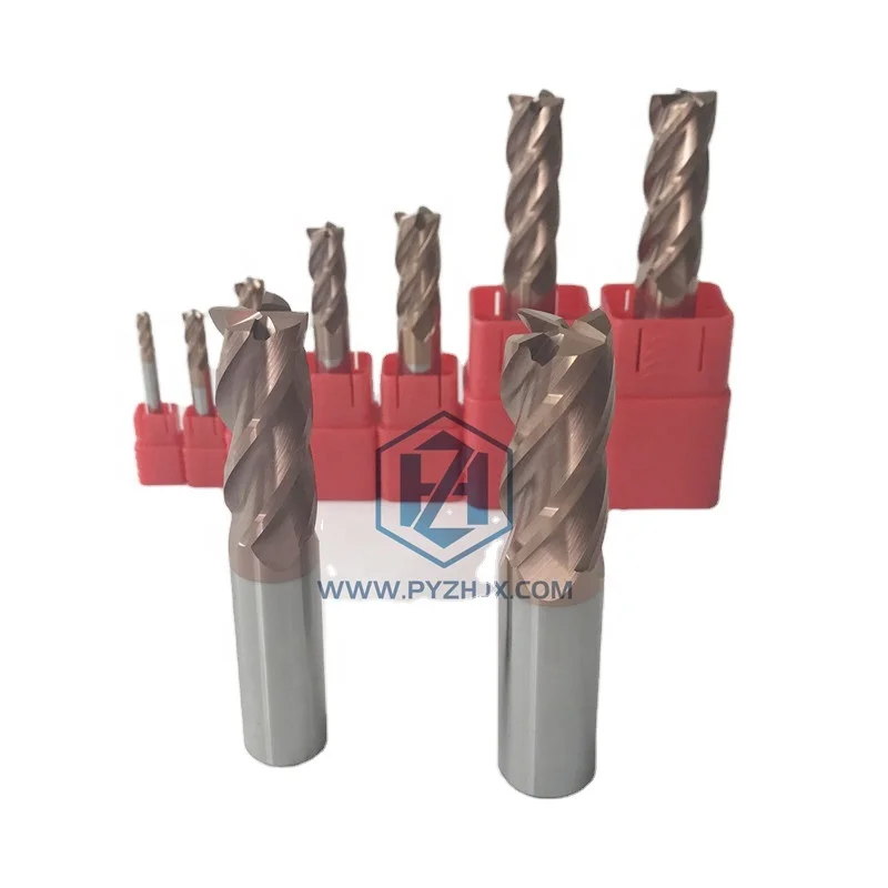 

55HRC 65HRC CNC Lathe Milling Machine Cutters 4 Flutes End Mill