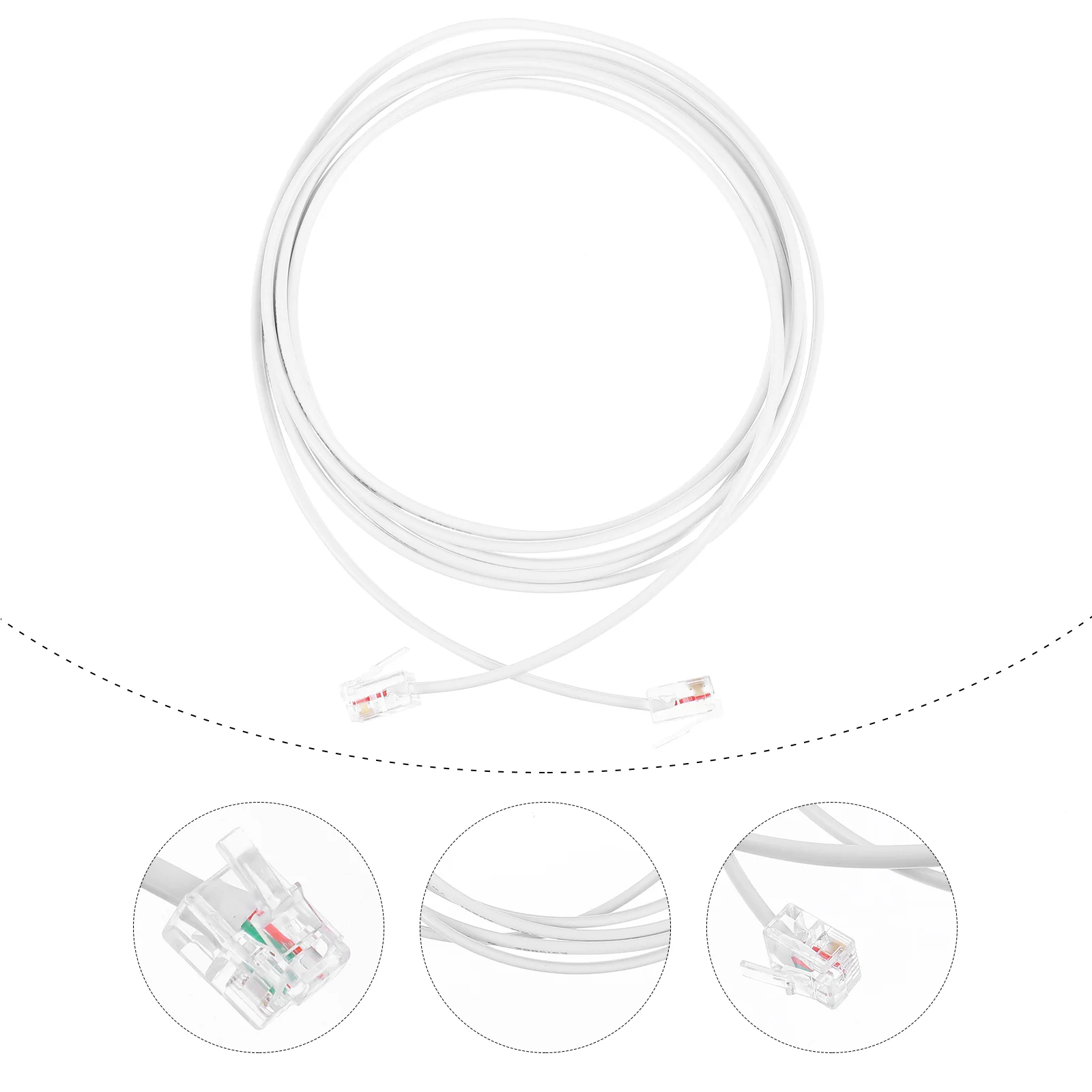 Telephone Line Cable for Wire Oxygen-free Copper Landline Cord Flat RJ11 Plug 2-core