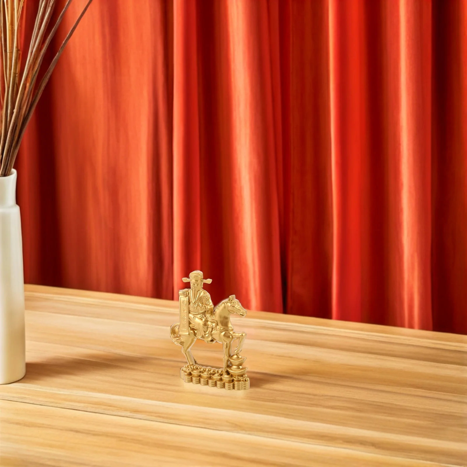 حصان صغير الذهب الصينية زودياك تمثال 2026 سنة الحصان الديكور تمثال معدني محظوظ فنغ شوي الثروة زخرفة سيارة #4