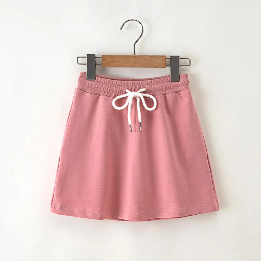 Girls Short Skirt 2025 Spring Summer Cotton Sports Casual Half Skirt Children A-line Skirt Simple Versatile