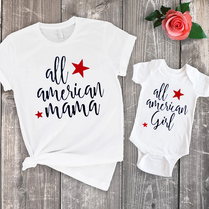 

4th of July Shirt Ourth of July Shirt Mommy and Me Outfits American Mama Tee Mommy and Me Outfit 4th of July T-Shirts