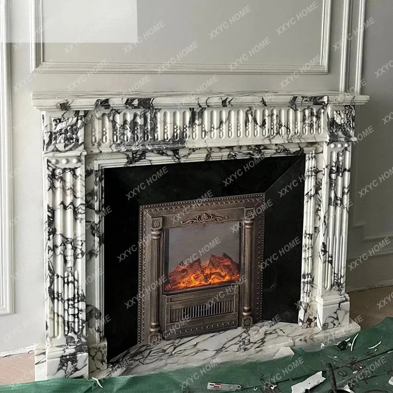 XX XMarble Fireplace  Stone Fireplace Living Room Entrance  Simple Fireplace Decorative Cabinet