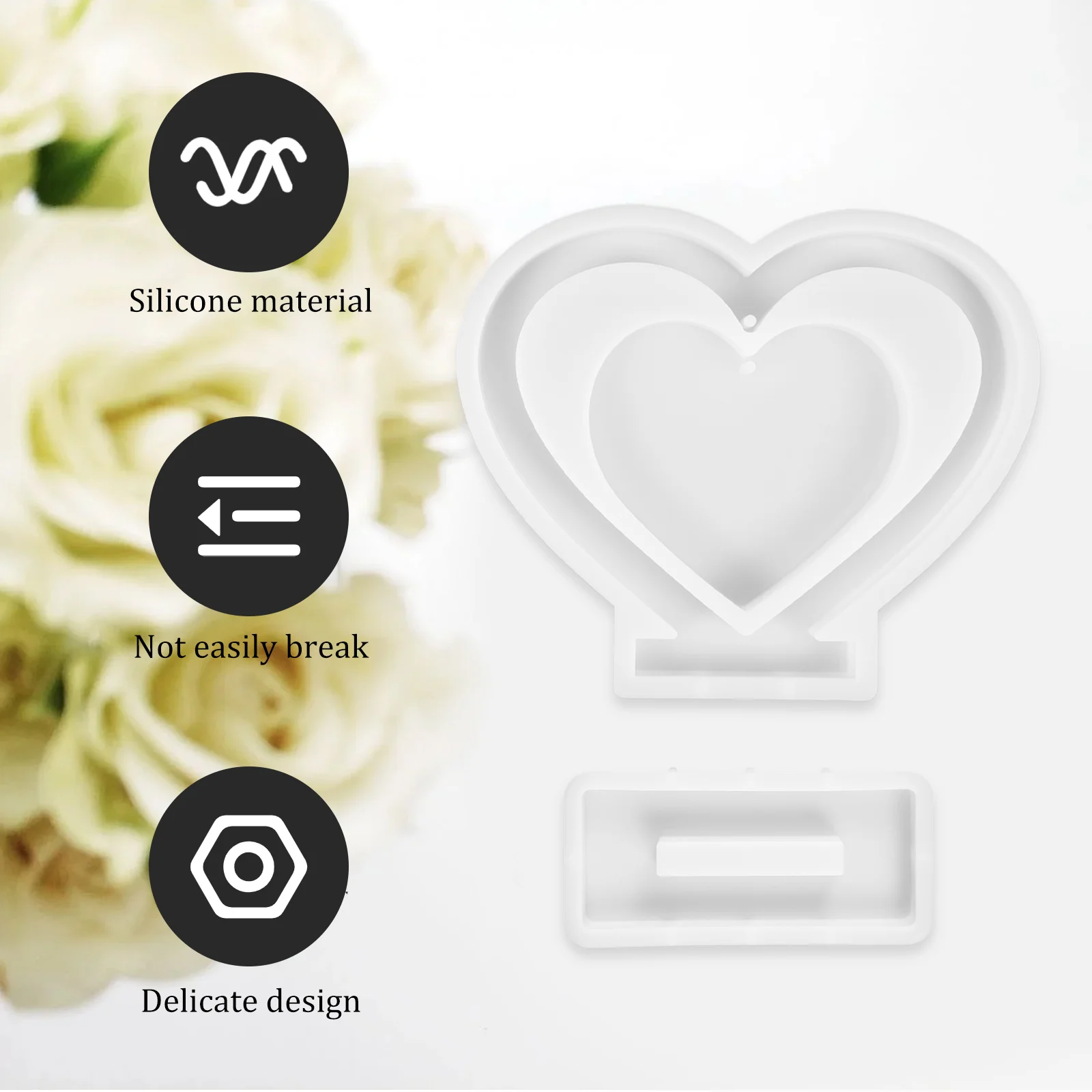 1 مجموعة على شكل قلب إطار صور قوالب السيليكون DIY بها بنفسك الراتنج الحرفية ديكور المنزل صنعة بديعة قوالب الصب قابلة لإعادة الاستخدام