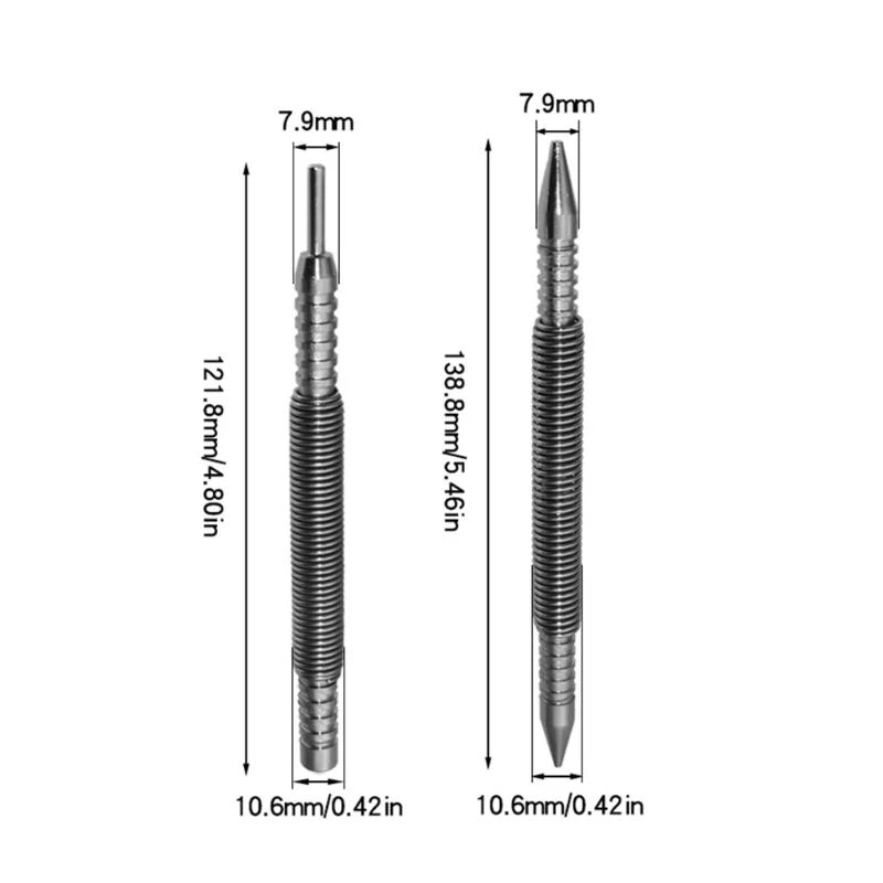 X37e 2 pièces Setter Metal Woodwork Spring Setter Double Head Setter