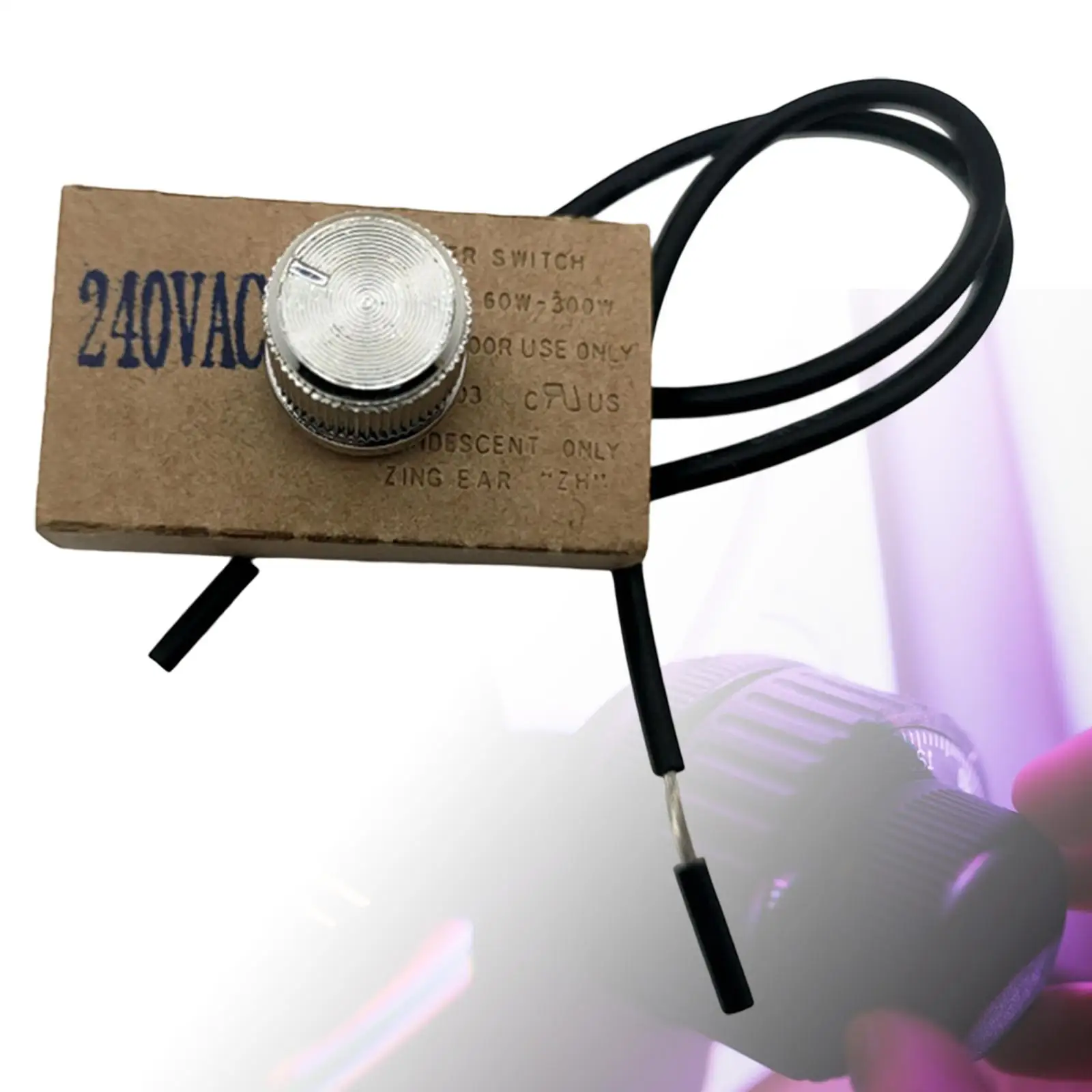 Adjustable Dimmer Paddle Switch Compact Wall Control for Dimmable LED Incandescent Bulbs and Motorcycle Lights