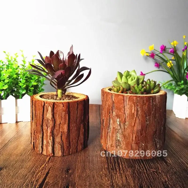 

Wooden Stake Design Planter, Hollow Flower Pot, Wood Craft, Indoor Pot, Succulents, Home Decoration, Candelstick, Garden Plant P