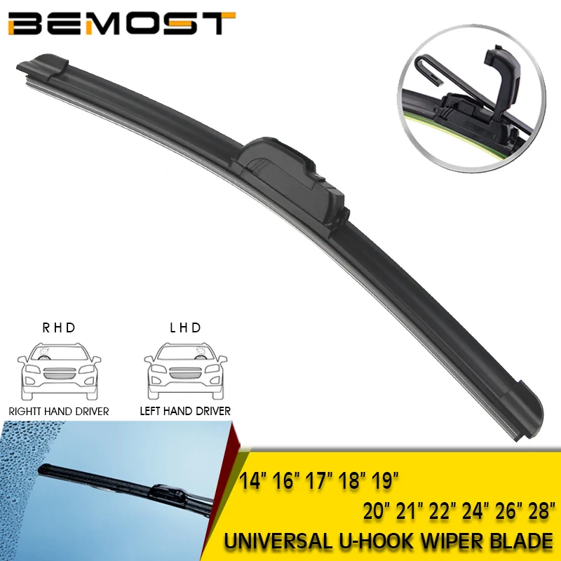 

Car Wiper Blade U-type Universal Soft Rubber Frameless Bracketless Auto Windshield Wipers 14"16"17"18"19"20"21"22" 24"26"28"