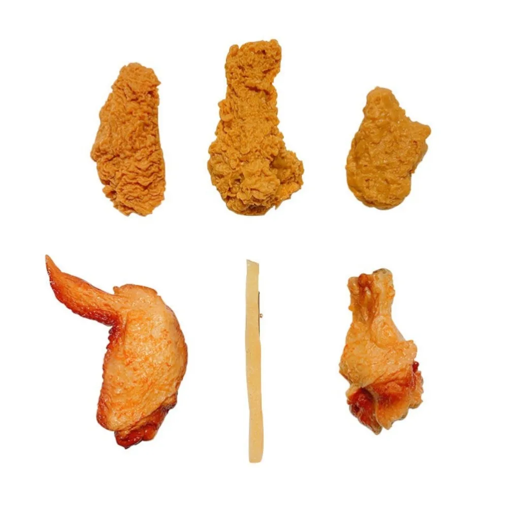 Fashion French Fries Chicken Wings Hairpins Chicken Legs Hair Jewelry Hair Clips Simulation Fast Food Side Clips
