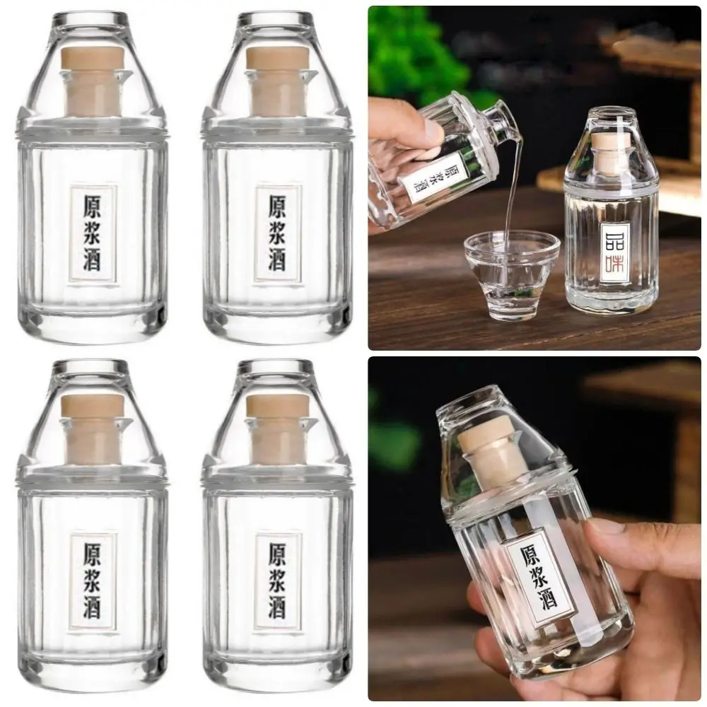 1Pcs Cute 100ML Whiskey Decanter Mini Clear Glass Wine Bottle Easy To Carry Whiskey Bottle Tequila Brandy Barware Scotch