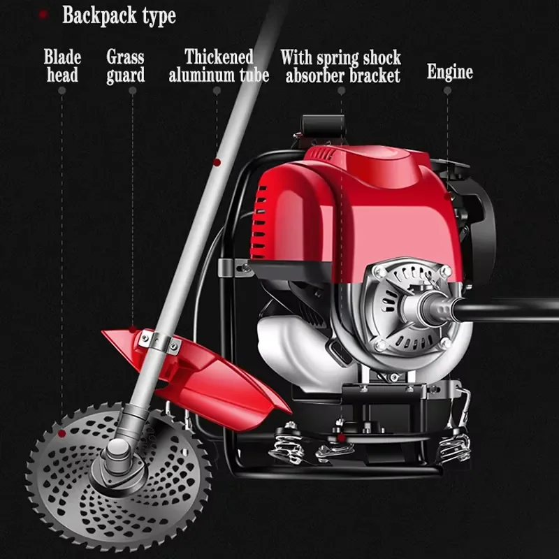 German Multi-functional Backpack Engine Portable Lawnmower for Home Use