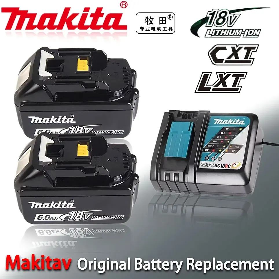 

BL1850 for makita 18v 6.0Ah original battery bl1830 bl1860 bl1850B tool batteries compatible for Makita 18 Volt wireless grinder