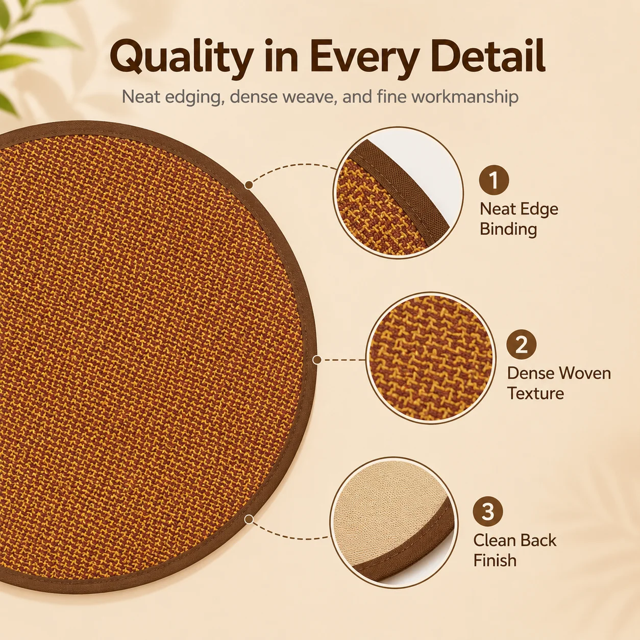 Dog Cooling Mat for Small Dogs Round Woven Summer Pet Pad