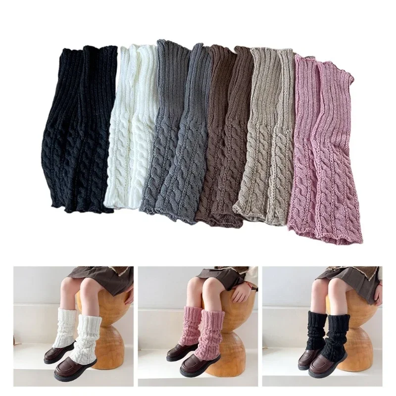 Kinder-Beinstulpen für den Winter, Frühling, Lolitas, Mädchen, Kniestrümpfe, lange warme Beinbezüge, gestrickte, atmungsaktive Strümpfe, 15UB