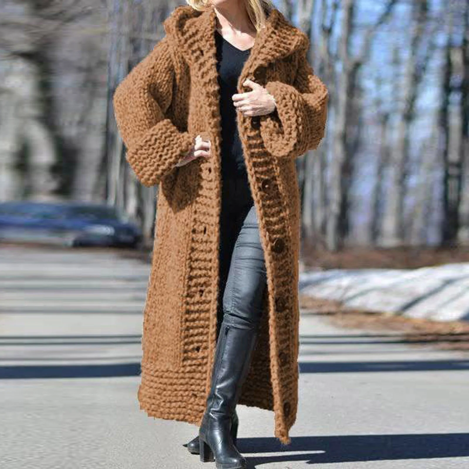 Hollow Out Women Sweater Spring and Autumn Cardigan Coats Casual Solid Knitted Cardigan Loose Clothes Women Oversized Cardigan